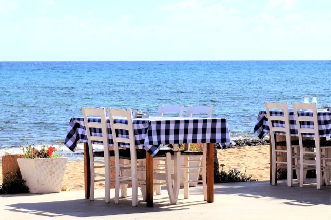 Greek island seaside taverna